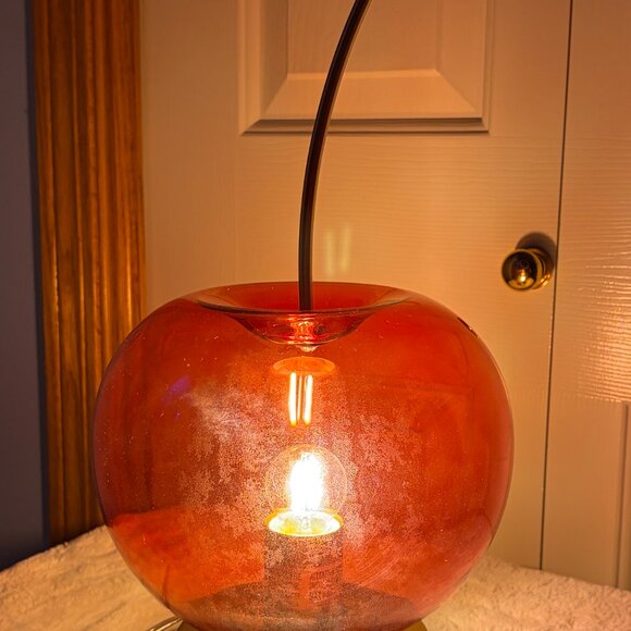 Viral Novogratz Red Cherry Table Lamp – TikTok Aesthetic Retro Glass Accent Ligh - Picture 5 of 9